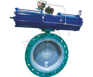 气动法兰衬氟蝶阀