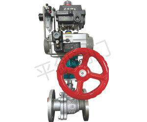 气动带手动一体不锈钢衬氟球阀