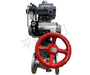 气动带手动不锈钢高平台球阀