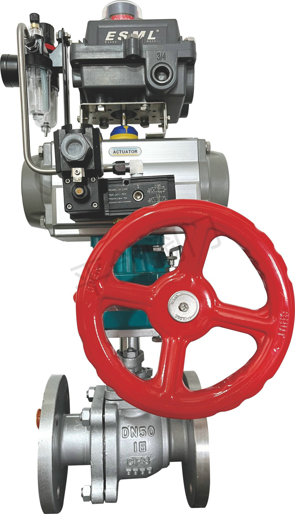 气动带手动一体不锈钢衬氟球阀