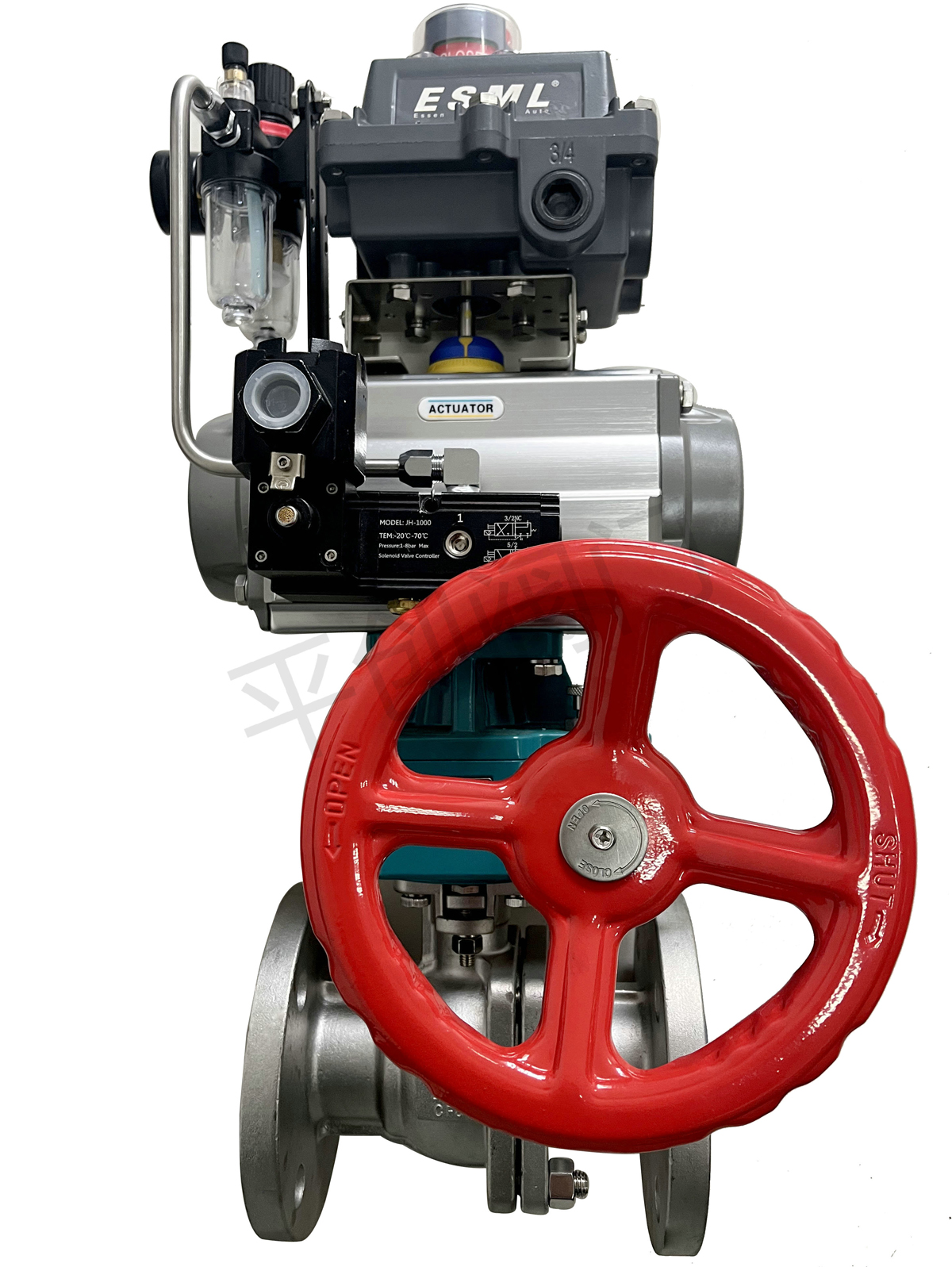 气动带手动不锈钢高平台球阀